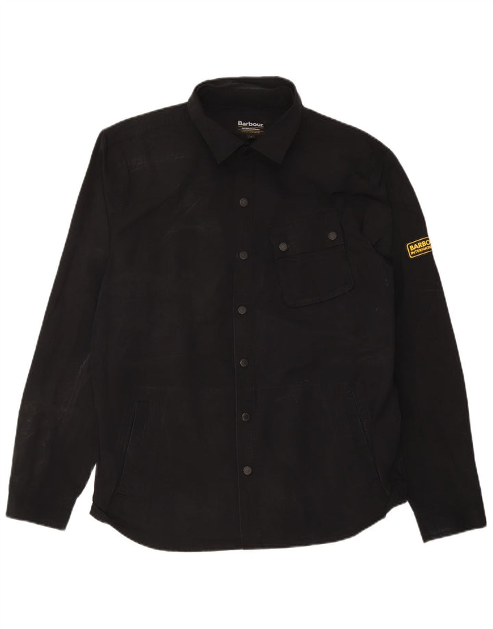 Barbour Herren-Overshirt-Hemd, großes schwarzes Polyester