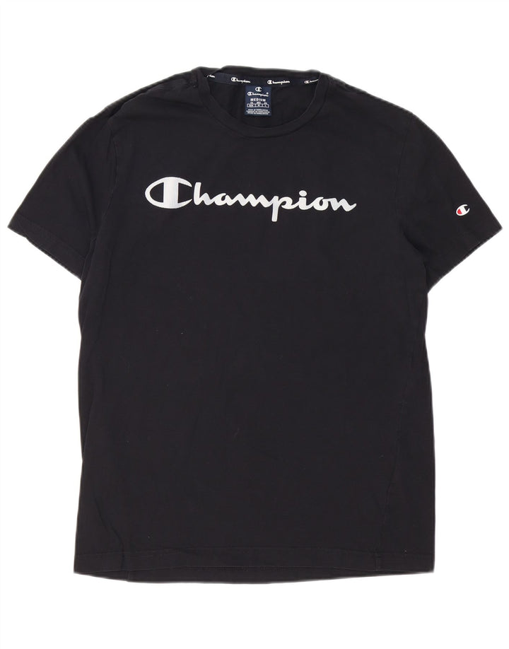 Champion Herren-T-Shirt mit Grafik, mittelschwarze Baumwolle