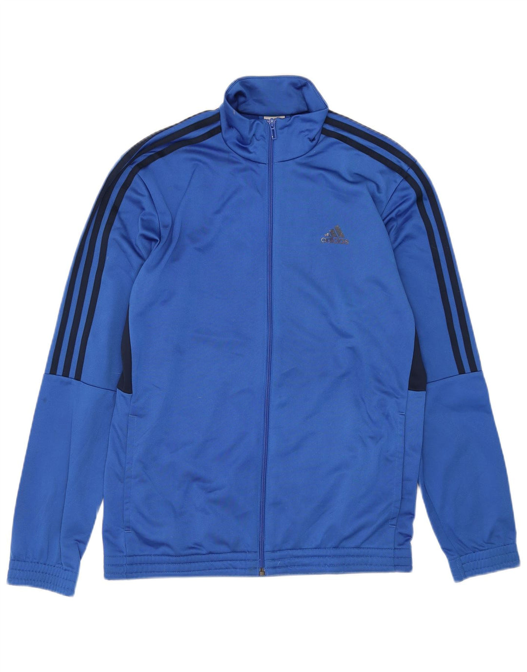 Adidas Herren-Trainingsanzug-Oberteiljacke UK 40/42 Mittelblaues Colourblock-Polyester