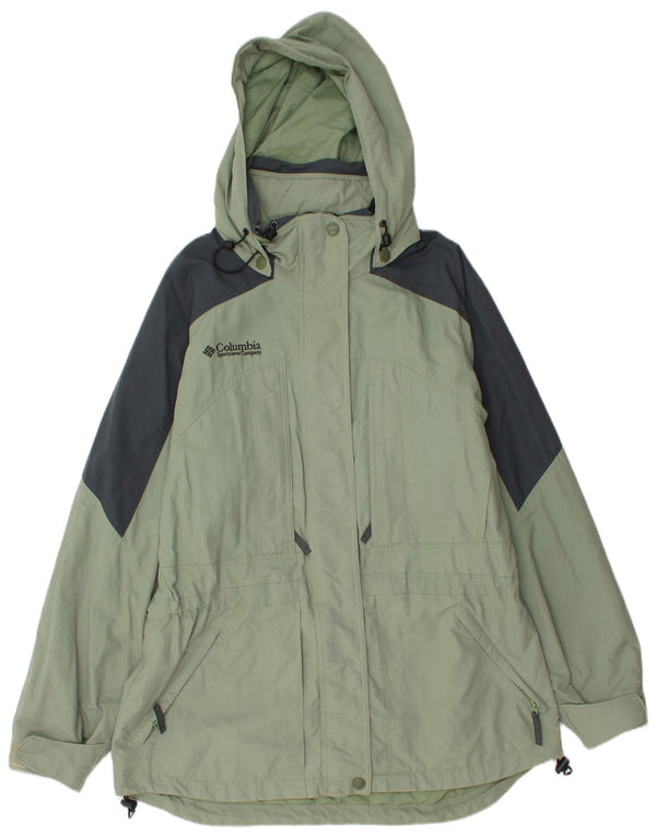 Columbia Damen-Windbreakerjacke mit Kapuze, UK 16, Größe L, grün, Farbblock