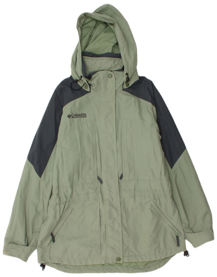 Columbia Damen-Windbreakerjacke mit Kapuze, UK 16, Größe L, grün, Farbblock