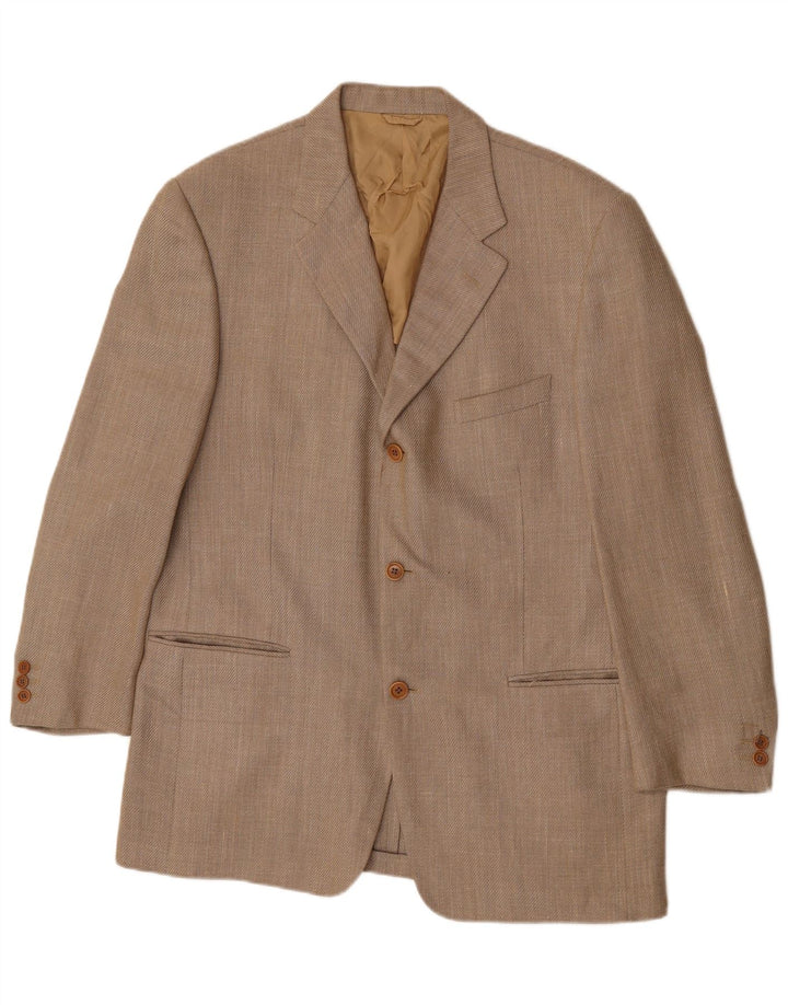Cerruti 1881 Herren 3-Knopf-Blazerjacke IT 54 2XL Beige Wolle