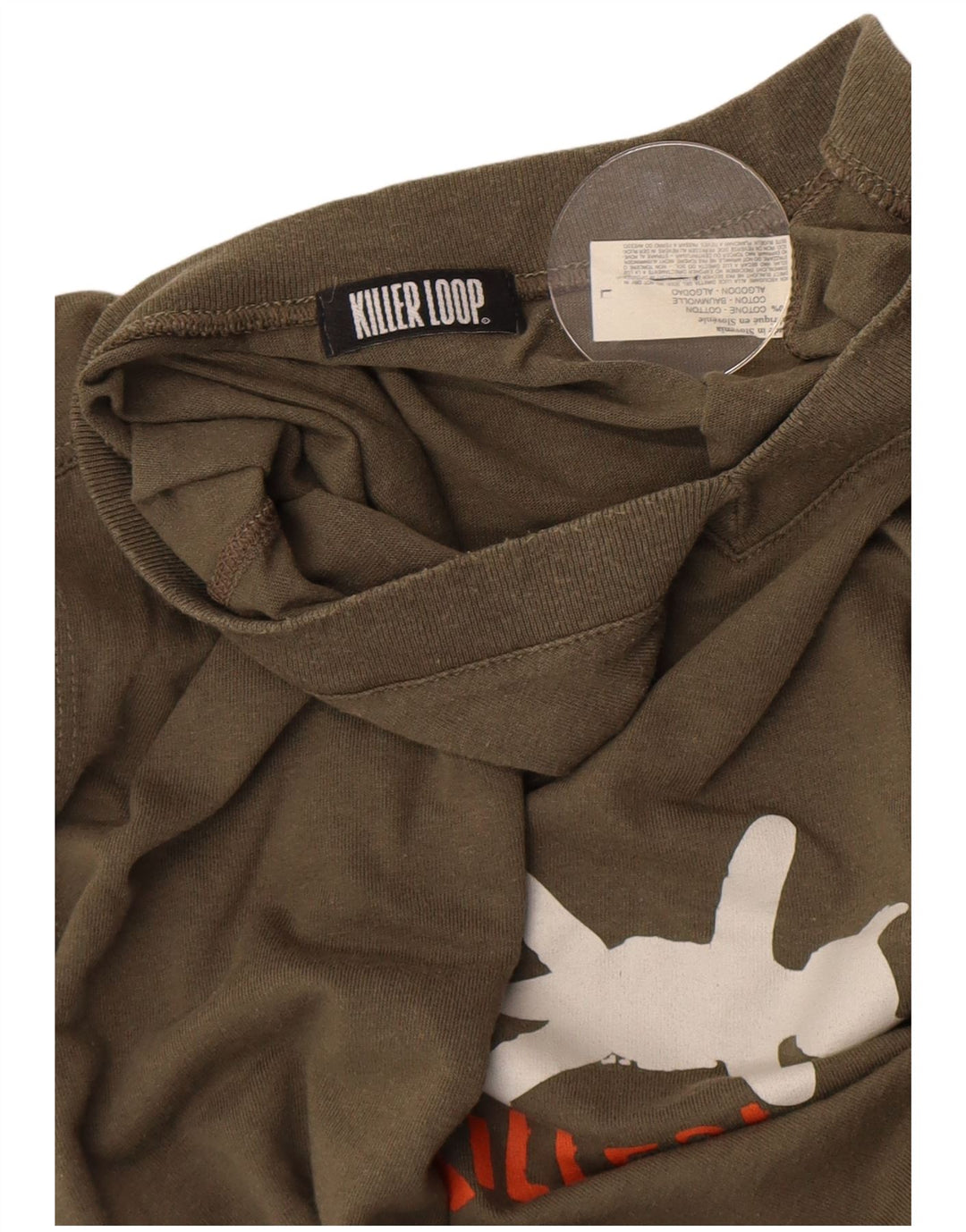 Killer Loop Herren-T-Shirt mit Grafik, Größe L, Khaki, Baumwolle