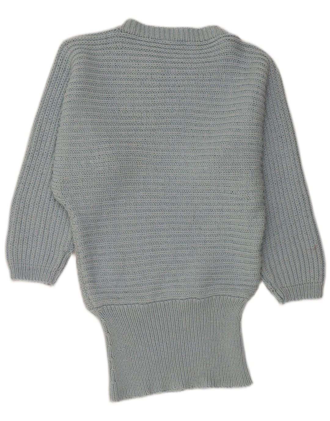 VINTAGE Damen-Pullover mit Fledermausärmel und U-Boot-Ausschnitt, UK 14, Mittelblau
