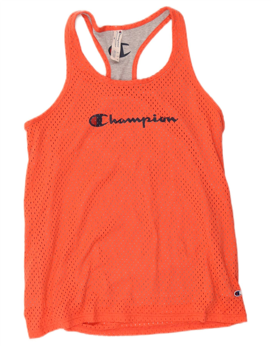 Champion Womens Athletic Fit Graphic Tank Top UK 14 Medium Orange Polyester
