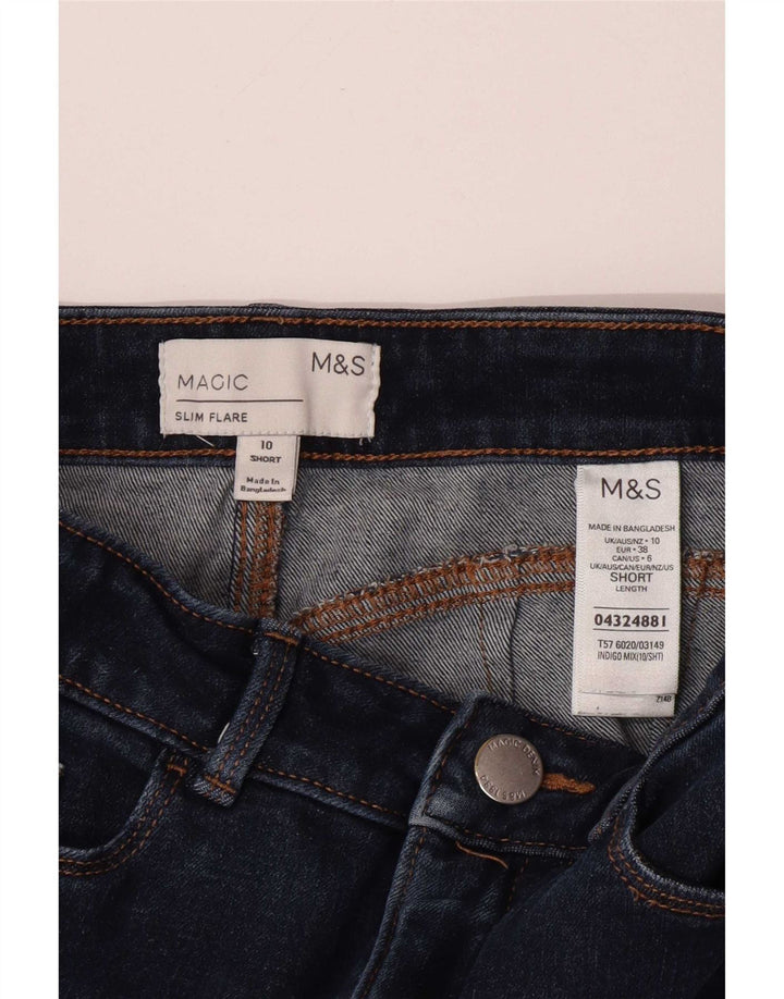 Marks & Spencer Damen Magic Flared Jeans UK 10 Small W26 L26 Marineblau