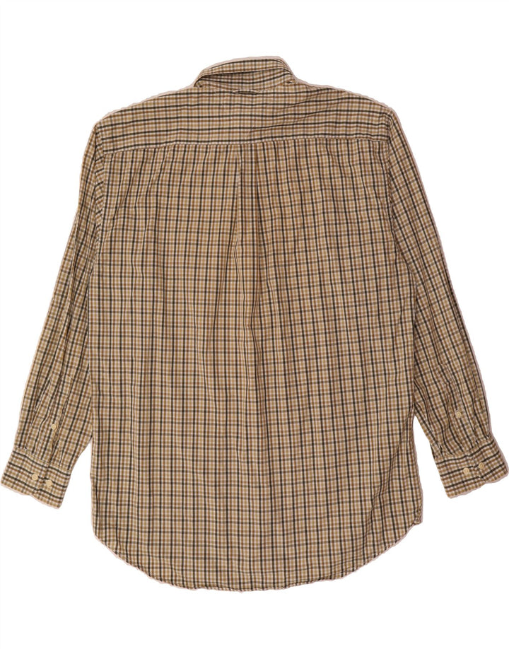 TOMMY HILFIGER Mens Shirt Large Beige Check Cotton Vintage Tommy Hilfiger and Second-Hand Tommy Hilfiger from Messina Hembry 
