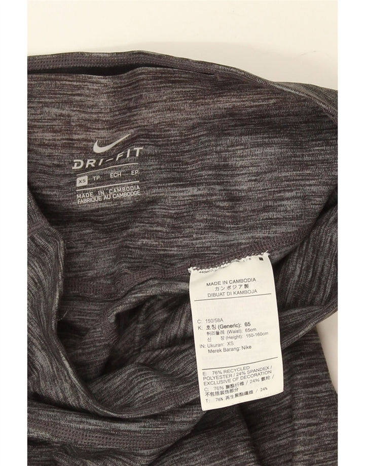 Nike Damen Dri Fit Leggings UK 4 XS Grau meliertes Polyester
