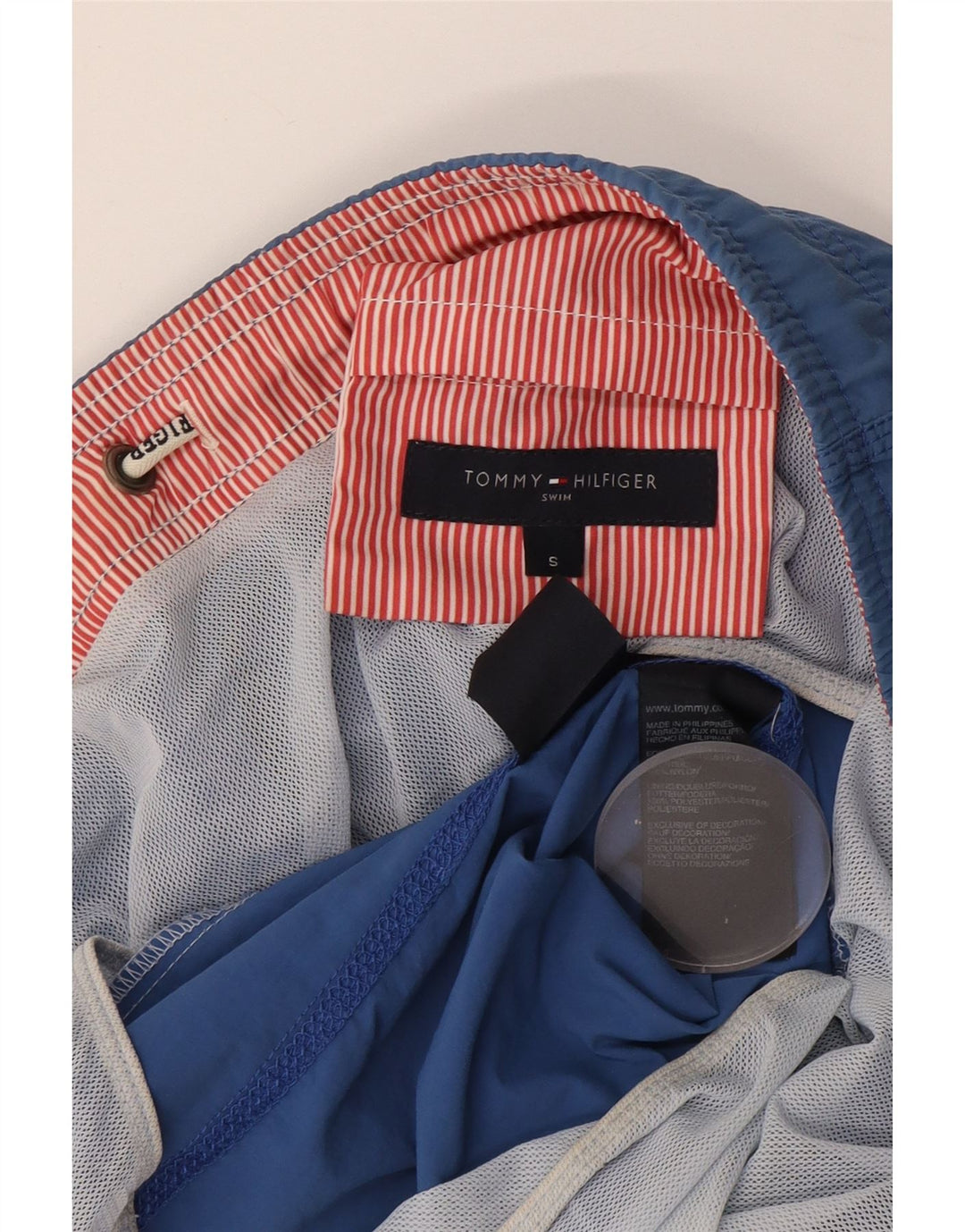 Tommy Hilfiger Herren-Badeshorts, klein, blaues Nylon