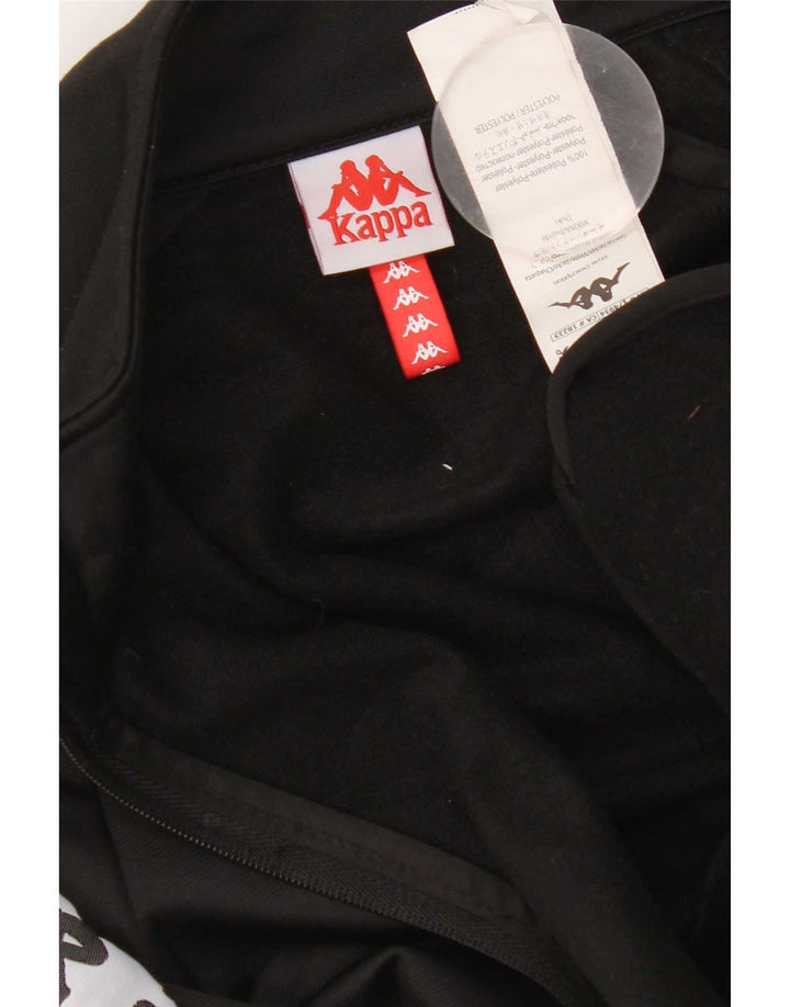 Kappa Herren-Trainingsanzugoberteil mit Grafik, Mittelschwarzes Farbblock-Polyester