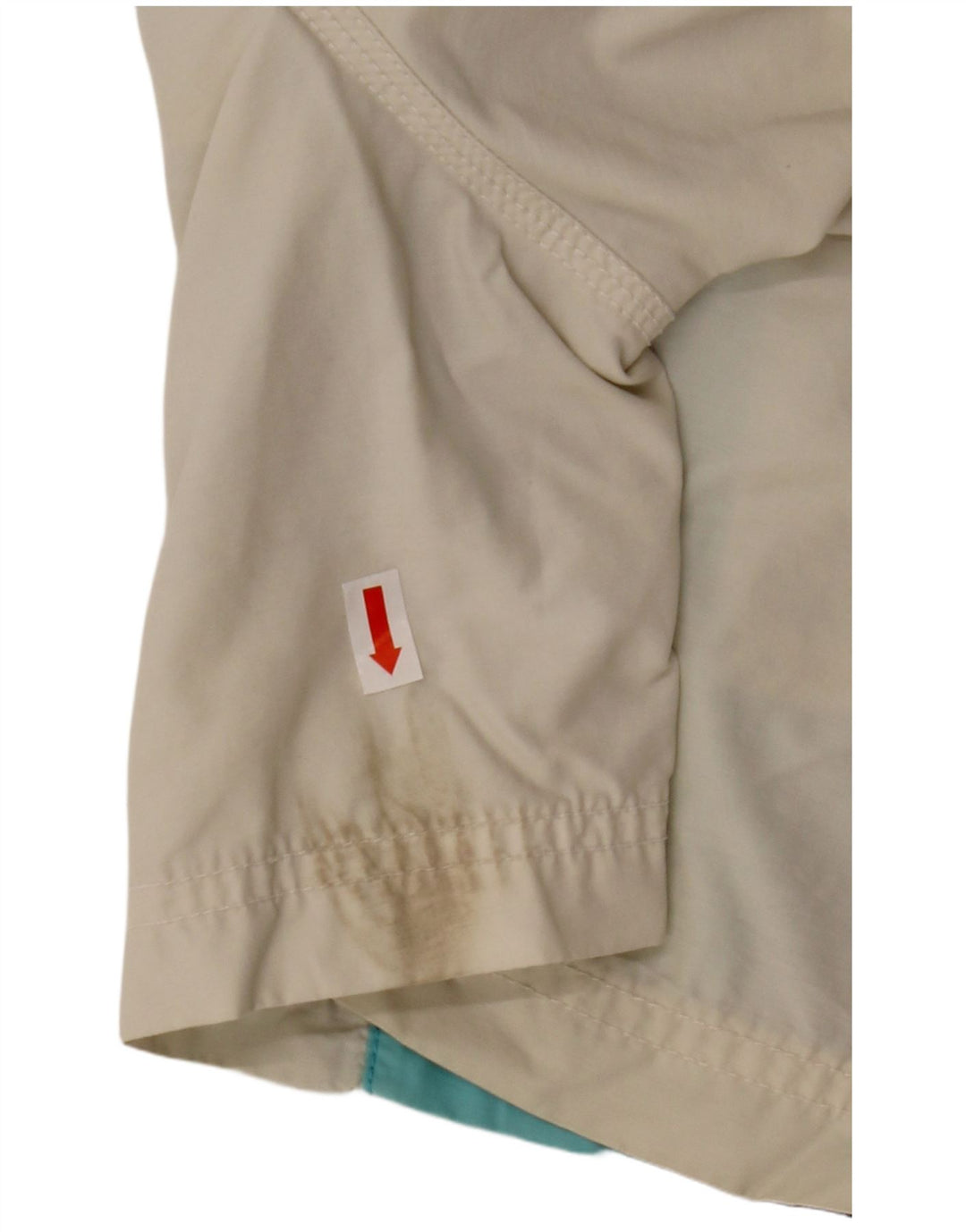 DIESEL Herren-Badeshorts, klein, cremefarbene, gestreifte Baumwolle