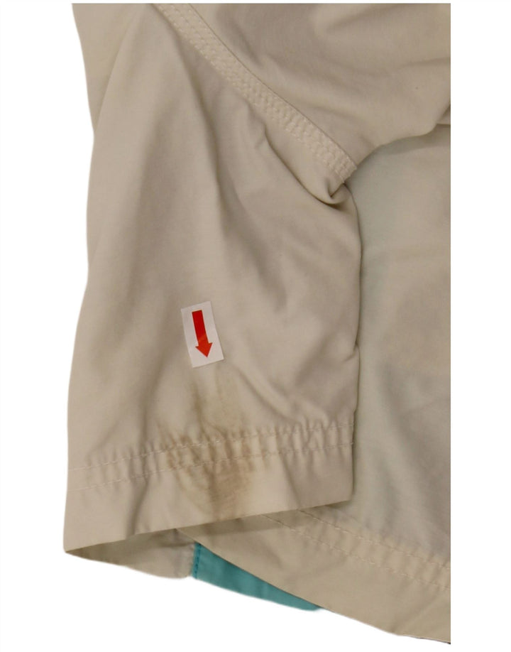 DIESEL Herren-Badeshorts, klein, cremefarbene, gestreifte Baumwolle