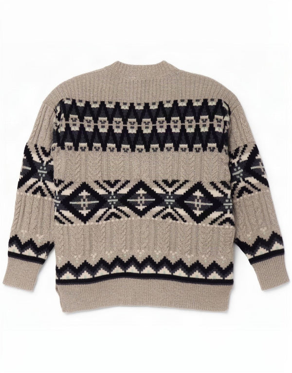 Marks & Spencer Damen-Cardigan-Pullover UK 14 Mittelgrau Fair Isle