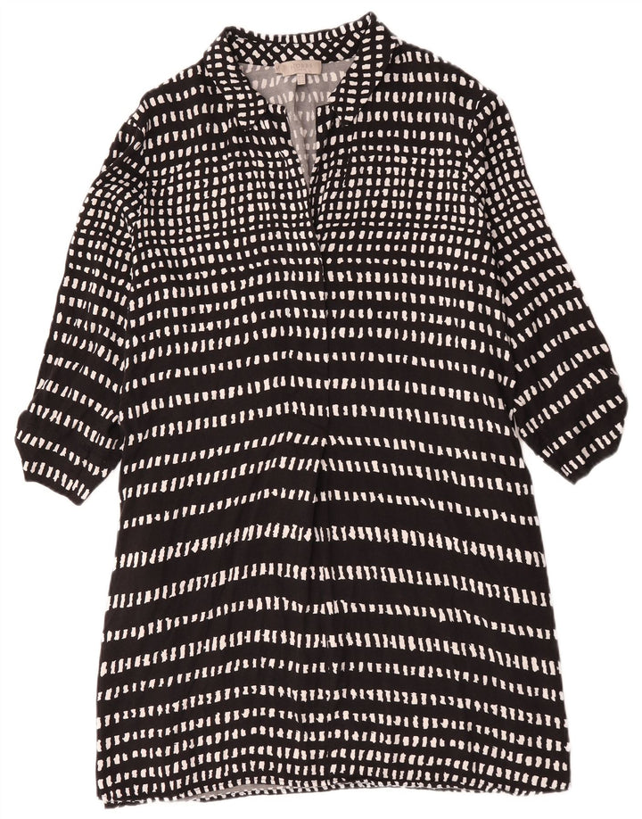 Hobbs Basic-Kleid mit 3/4-Ärmeln für Damen, UK 18, XL, schwarze, geometrische Viskose