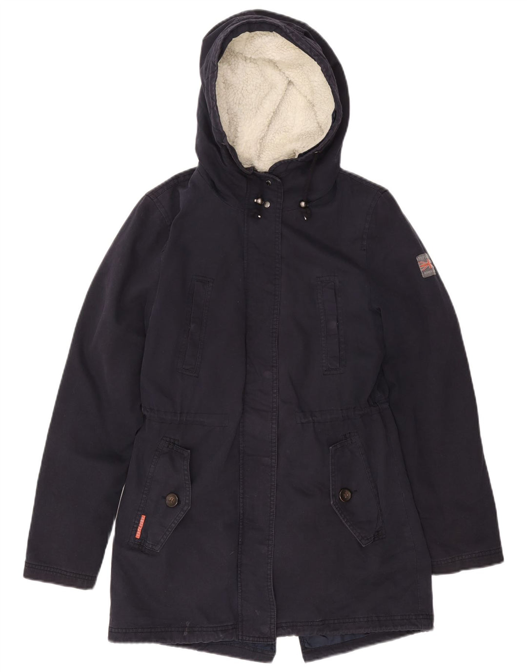 SUPERDRY Damen The Rookie Übergroße Parkajacke UK 6 XS Marineblau