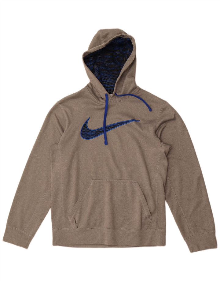 Nike Herren Therma-Fit Graphic Kapuzenpullover, Größe S, Grau, Polyester