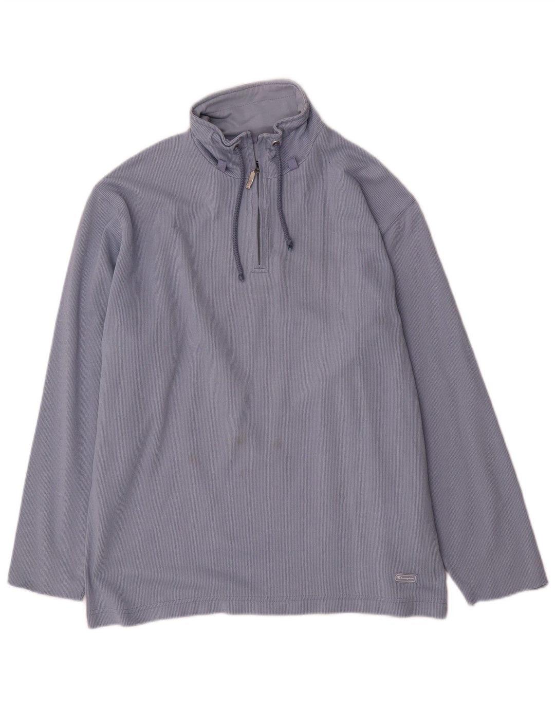 Champion Herren-Sweatshirt mit Reißverschluss am Hals, mittelblaue Baumwolle