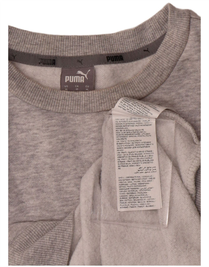 PUMA Damen Graphic Sweatshirt Pullover UK 14 Mittelgraue Baumwolle
