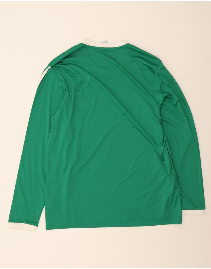 Adidas Herren Climalite Top Langarm 2XL Grün gestreift Polyester