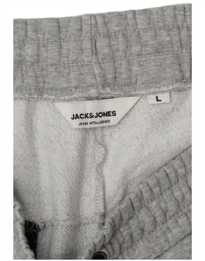 JACK & JONES Herren-Trainingshose, Jogginghose, Größe L, Grau, Farbblock