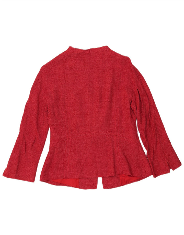 Zara Damen Blazerjacke EU 40 Mittelroter Rayon