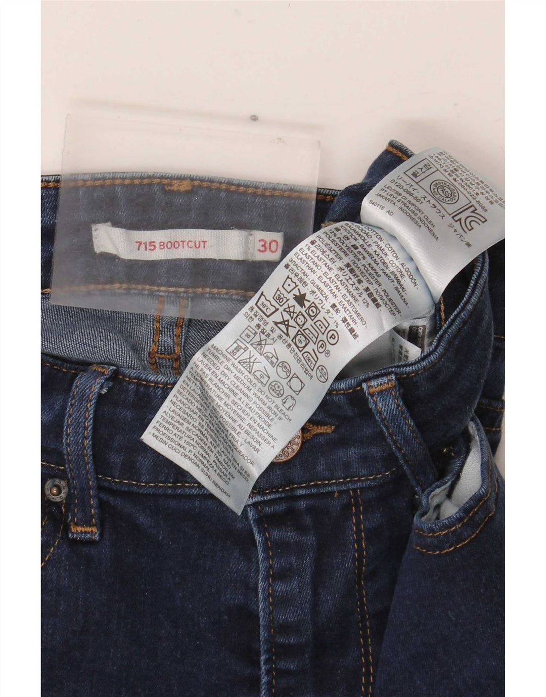Levi's Damen 715 Bootcut Jeans W30 L32 Marineblau Baumwolle