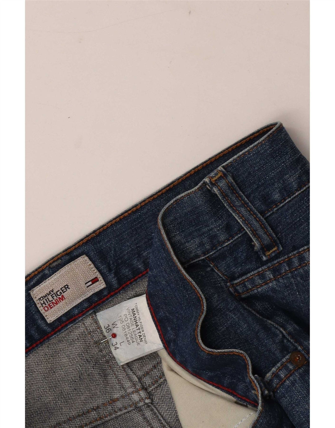 Tommy Hilfiger Herren Bootcut Jeans W36 L30 Blaue Baumwolle
