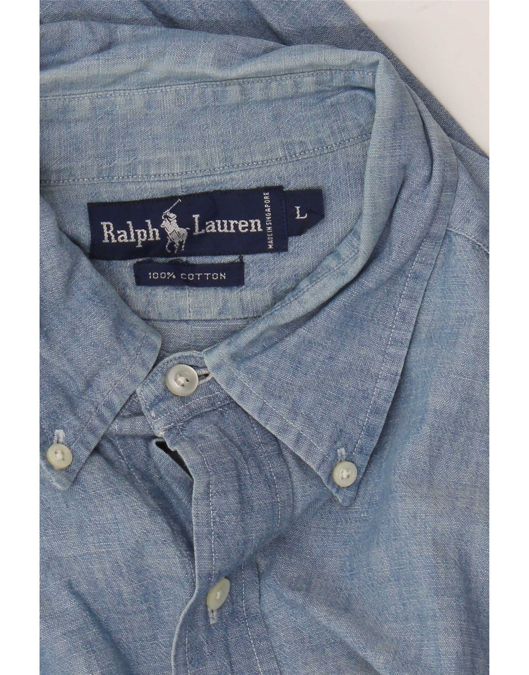 Ralph Lauren Herrenhemd, groß, aus blauer Baumwolle