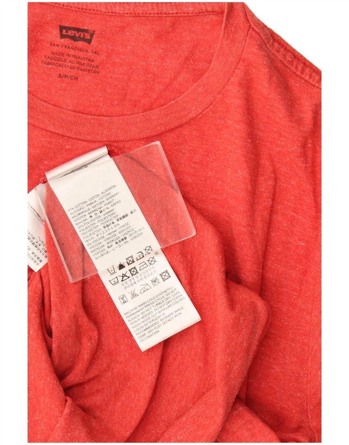 Levi's Herren-T-Shirt mit Grafik, Größe S, rot gefleckte Baumwolle