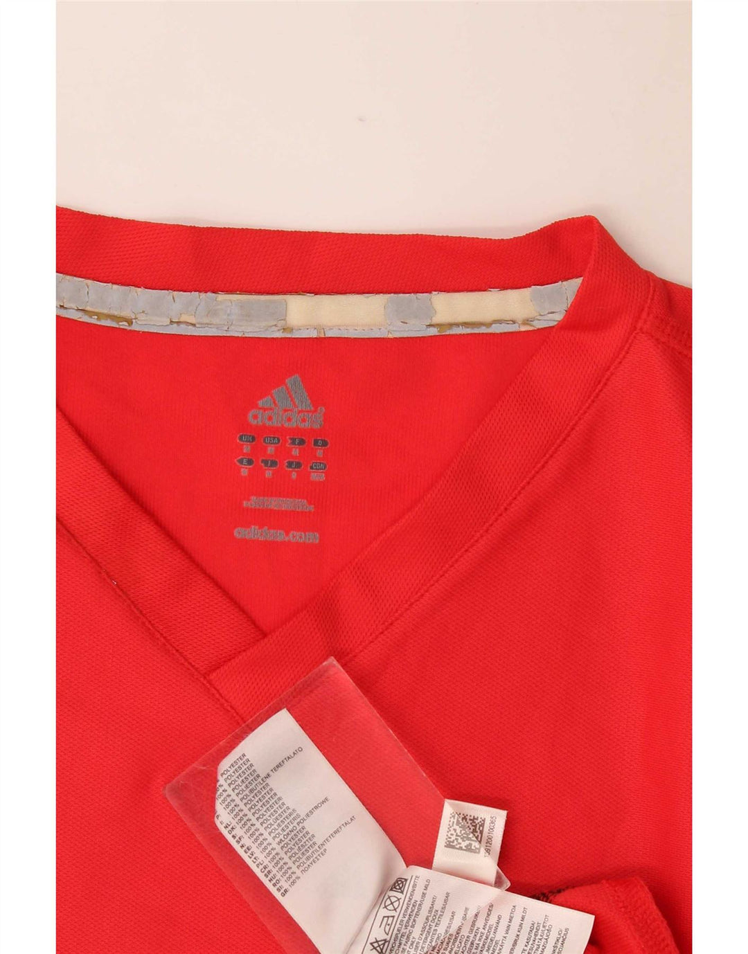 Adidas Herren T-Shirt Top Mittelrotes Colourblock-Polyester