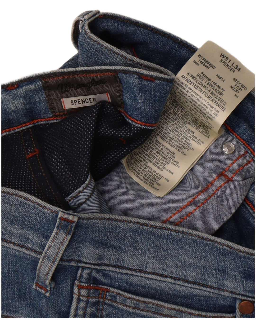 Wrangler Herren Spencer Slim Jeans W31 L30 Blaue Baumwolle