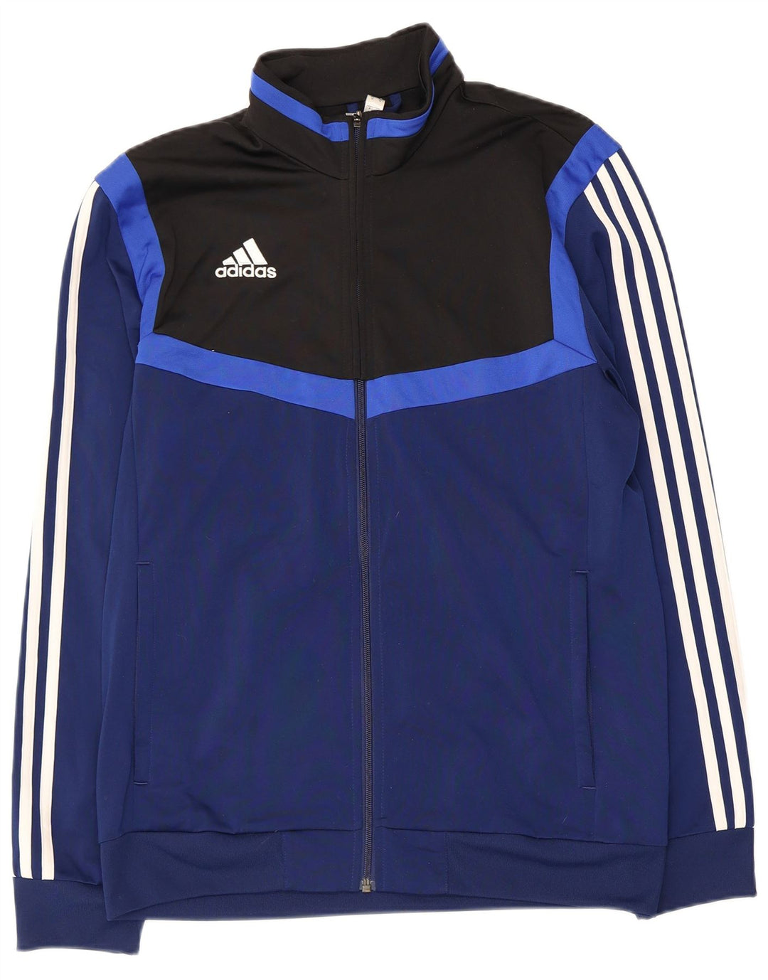 Adidas Herren-Trainingsanzug-Oberteil, Mittelgroßes marineblaues Farbblock-Polyester