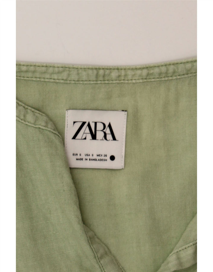 ZARA Womens Oversized Pullover Shirt UK 10 Small Green Vintage Zara and Second-Hand Zara from Messina Hembry 