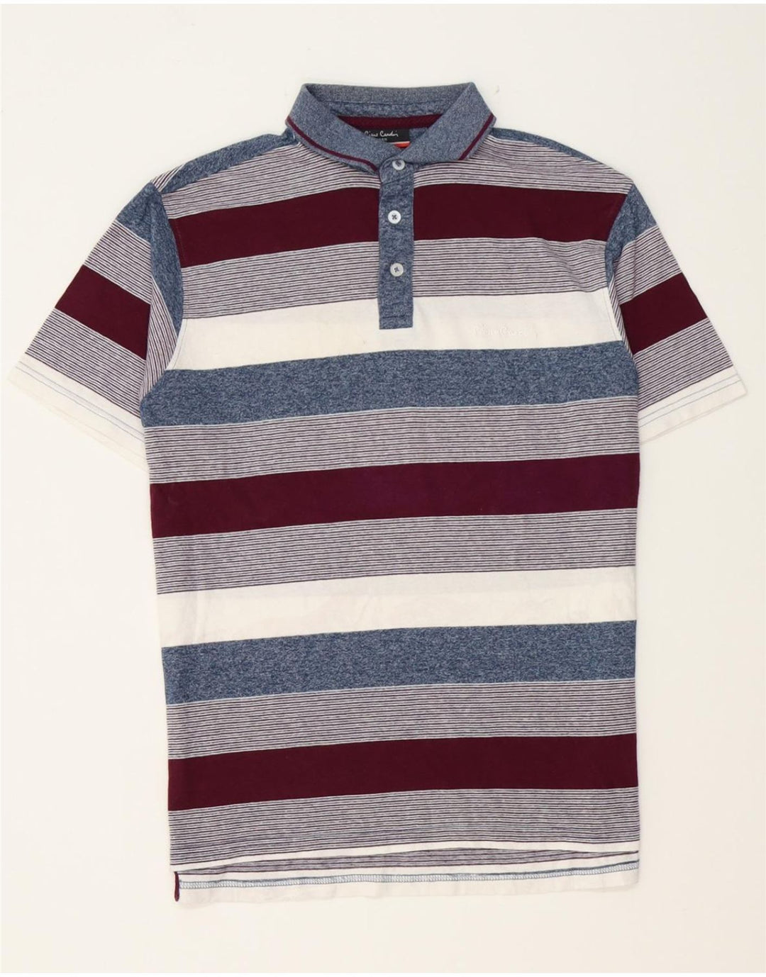 PIERRE CARDIN Mens Regular Fit Polo Shirt Medium Multicoloured Striped Vintage Pierre Cardin and Second-Hand Pierre Cardin from Messina Hembry 