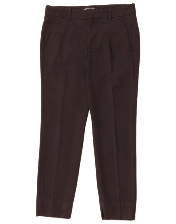 Zara Womens Slim Chino Trousers Small W26 L27 Black