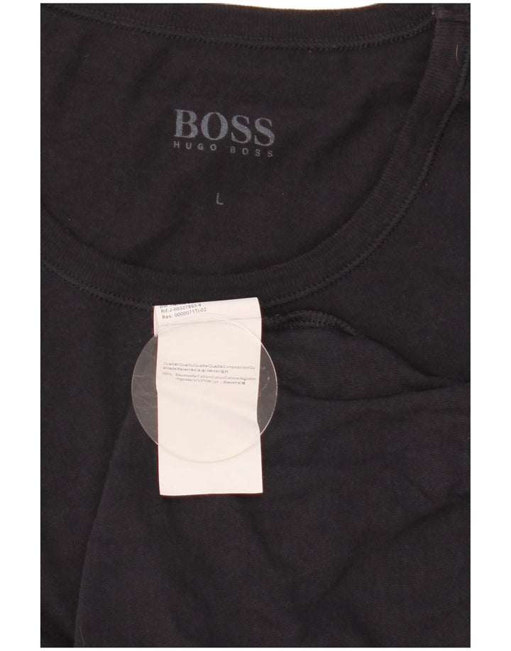 Hugo Boss Herren T-Shirt Top Large Marineblau Baumwolle