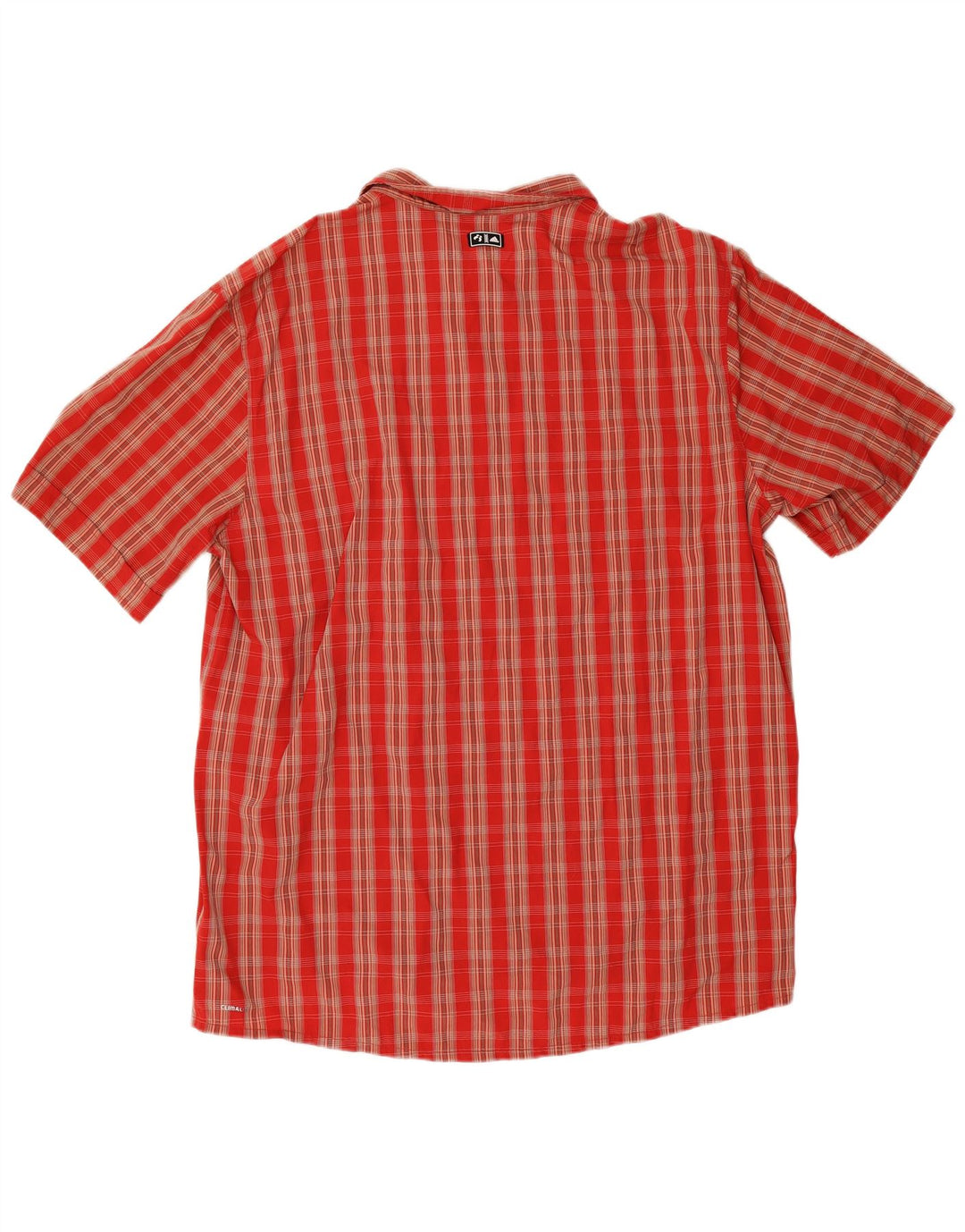 Adidas Herren Climalite Kurzarmhemd 2XL Rot kariert Polyamid