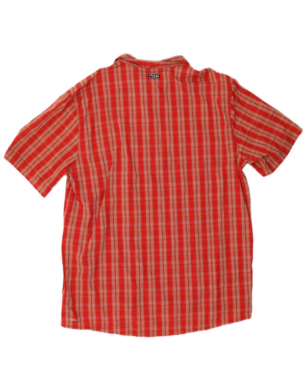 Adidas Herren Climalite Kurzarmhemd 2XL Rot kariert Polyamid