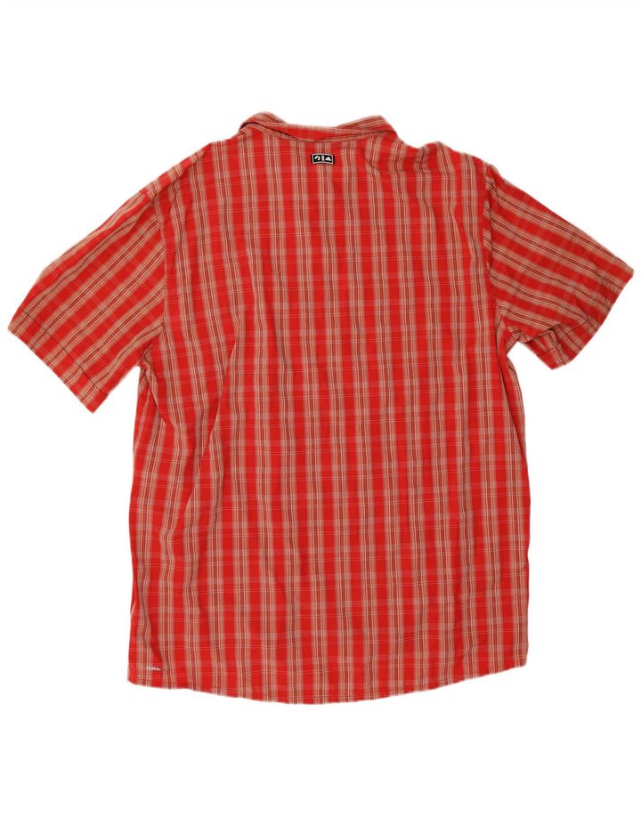 Adidas Herren Climalite Kurzarmhemd 2XL Rot kariert Polyamid