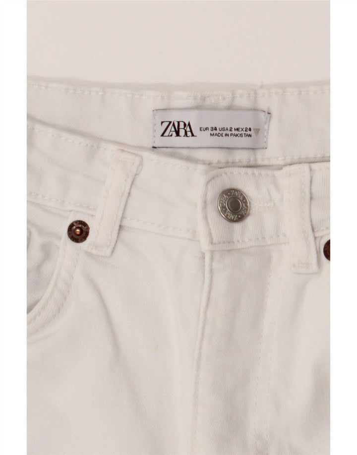 Zara Damen Bootcut Jeans EU 34 2XS W24 L24 Weiß