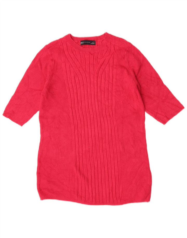 Marks & Spencer Damen-Pullover mit U-Boot-Ausschnitt, Gr. 12, Mittelrosa