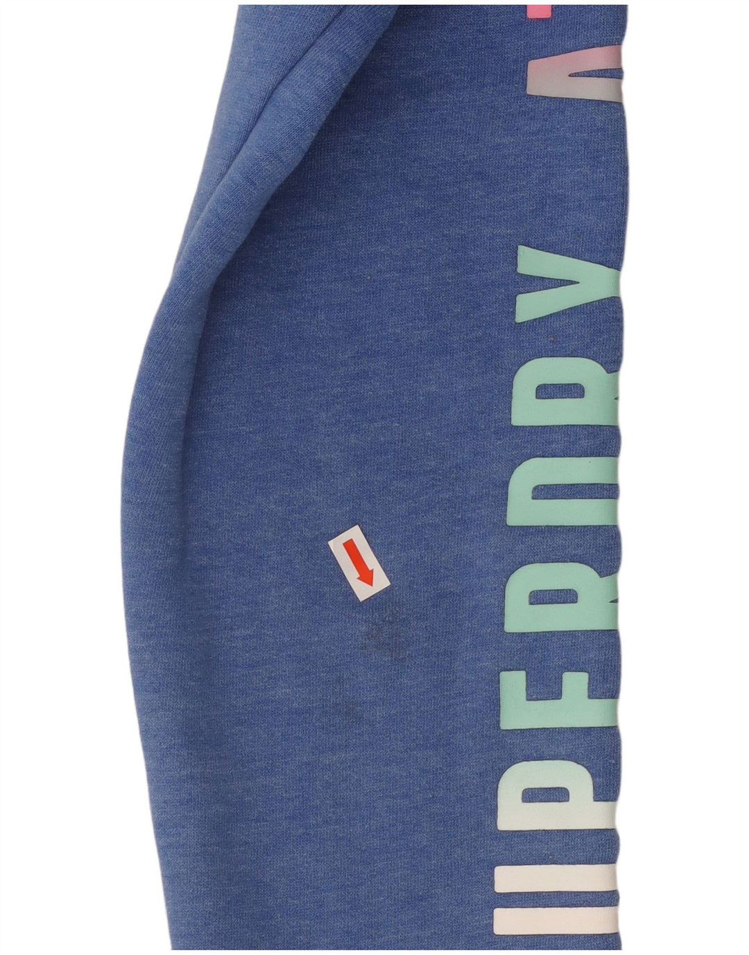 SUPERDRY Grafik-Hoodie-Pullover für Damen, UK 16, Größe L, blau meliert, Baumwolle