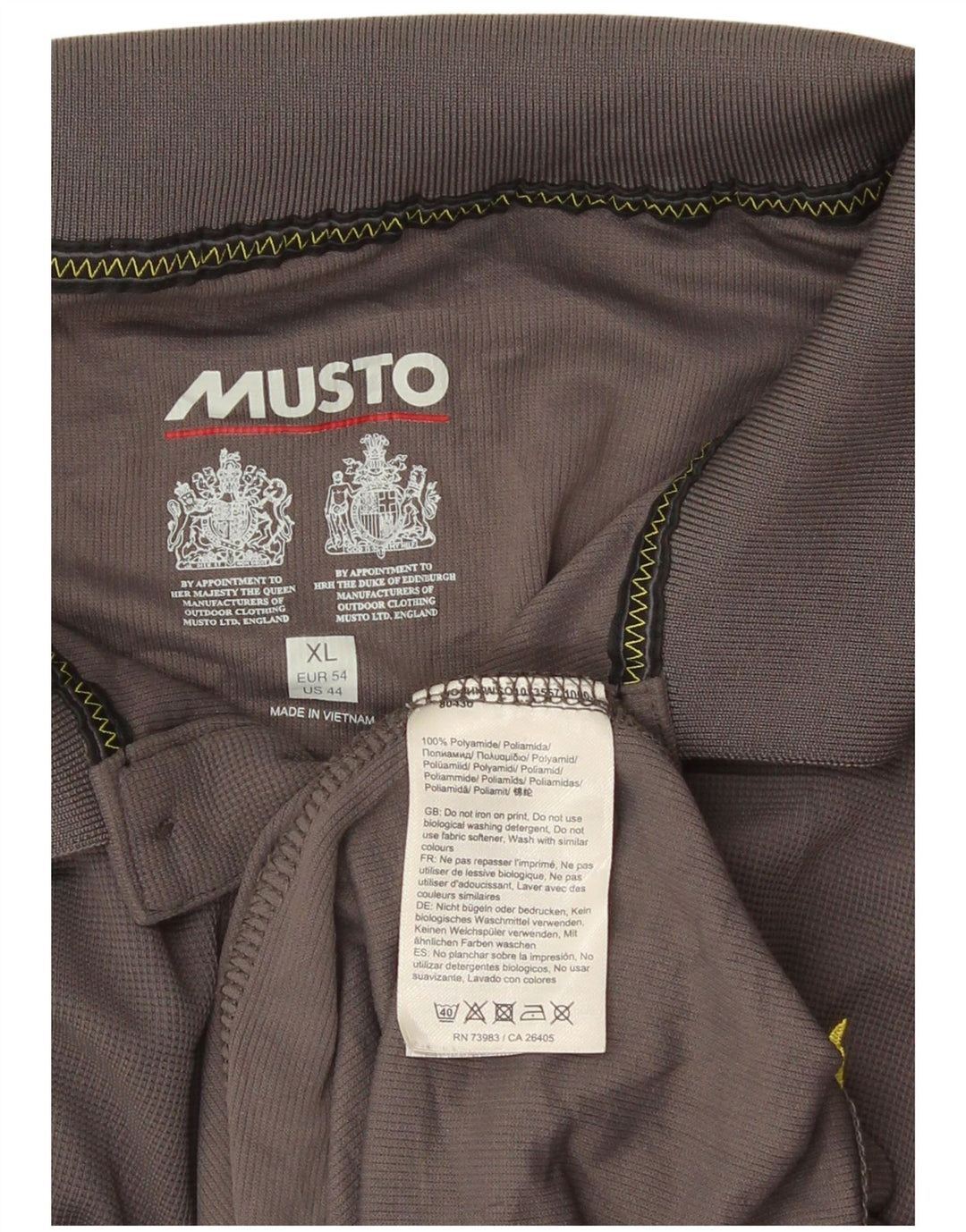 MUSTO Herren Poloshirt XL Grau Polyamid