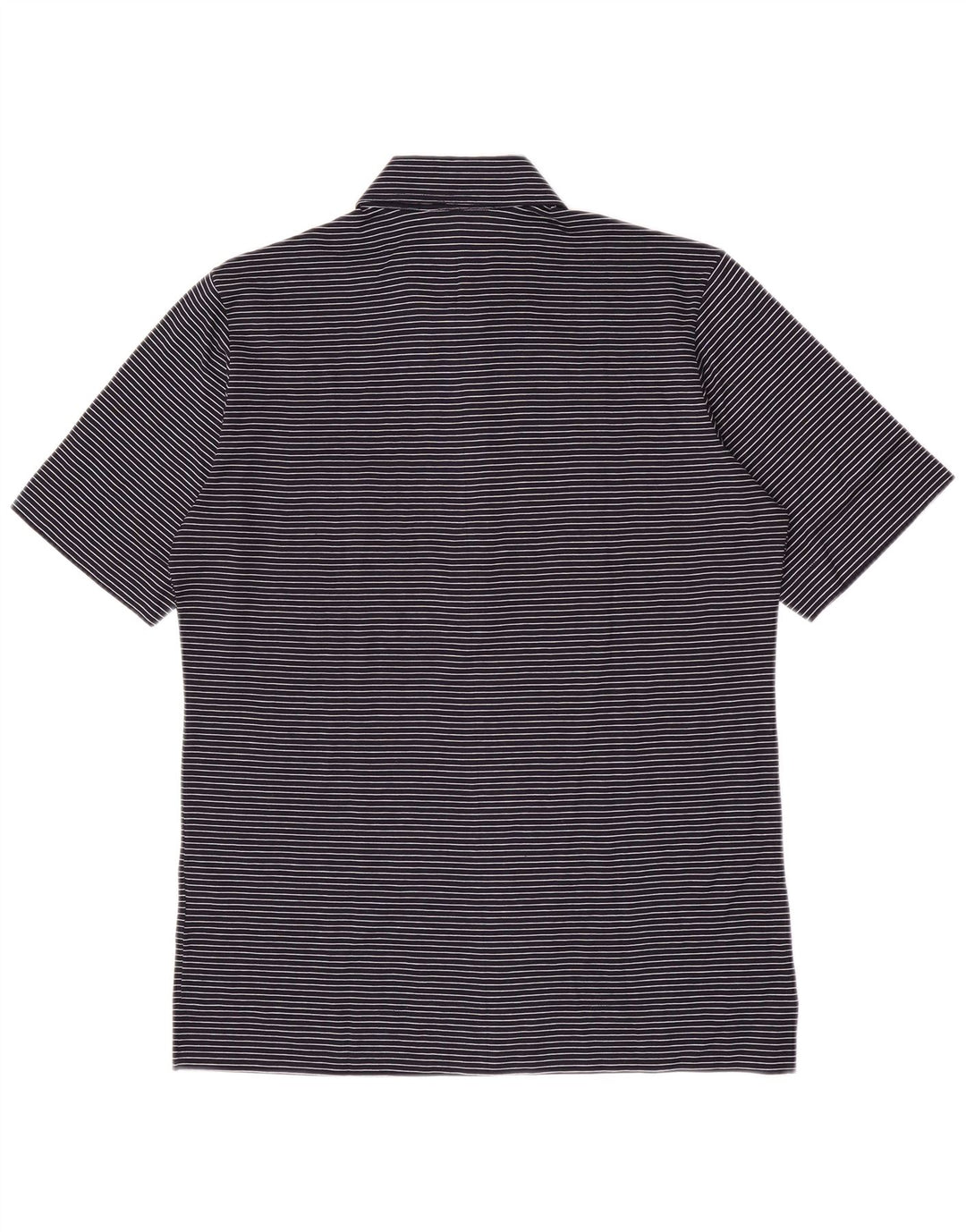 Herion Herren-Poloshirt aus mittelblauer Nadelstreifen-Baumwolle in Marineblau