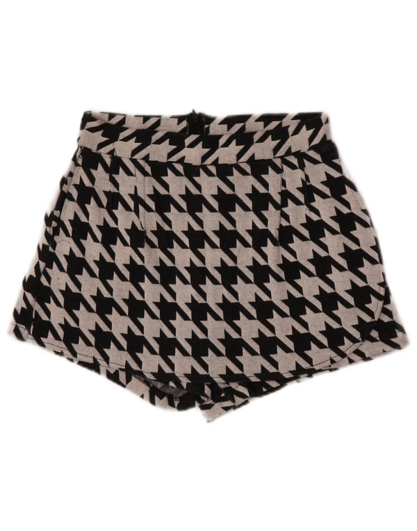 Zara Damen Trafaluc Casual Shorts Small W26 Schwarzer Hahnentritt