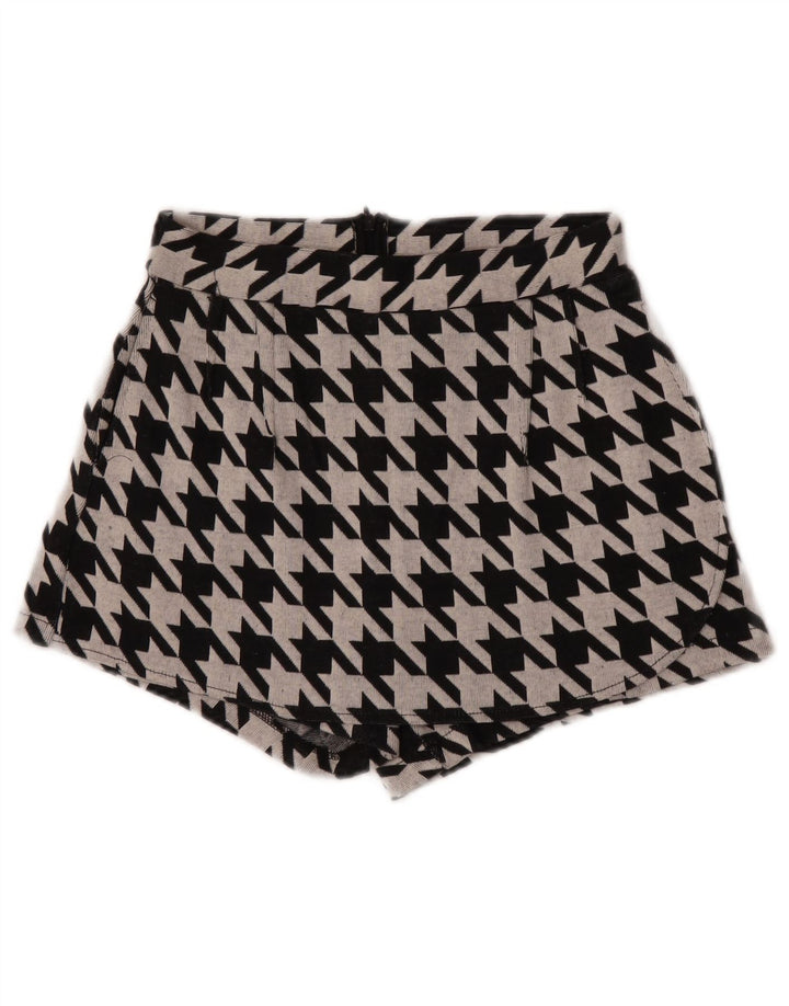 Zara Damen Trafaluc Casual Shorts Small W26 Schwarzer Hahnentritt