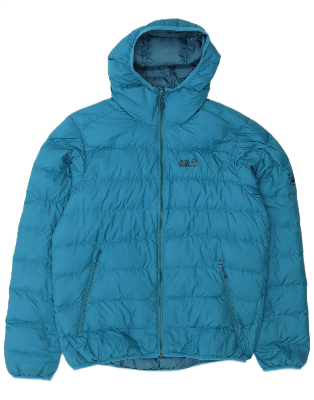 Jack Wolfskin Herren-Jacke mit Kapuze, gepolstert, Größe 40/42, groß, blau, Polyester