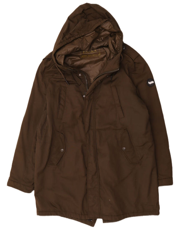 Gas Herren Parka mit Kapuze IT 56 3XL Braune Baumwolle