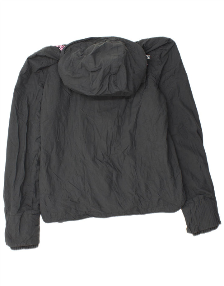 Superdry Damen Windcheater Kapuzen-Windjacke UK 14 Mittelgrau