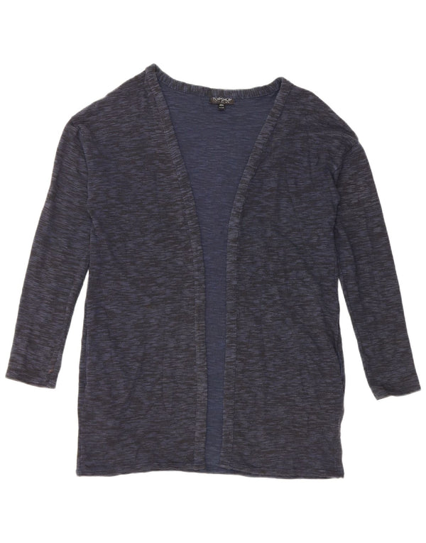 Topshop Damen-Longline-Cardigan-Pullover UK 10 Small Marineblau Baumwolle